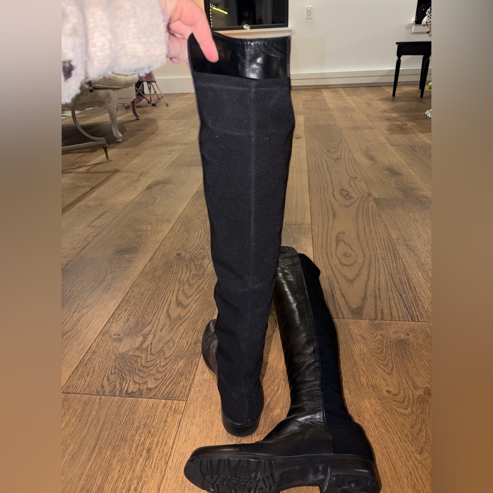 Stuart Weitzman - Black Knee-High Leather Boots - Picture 5 of 16